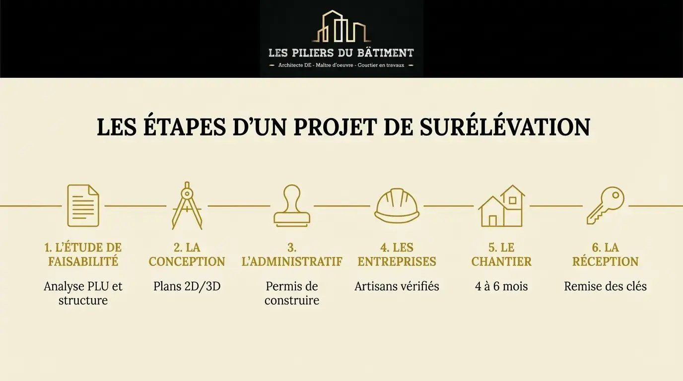 étapes dune surélévation maison lyon