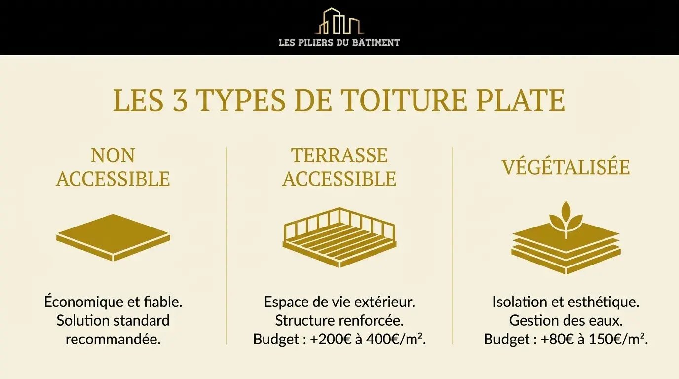 3types de toitures plates maison