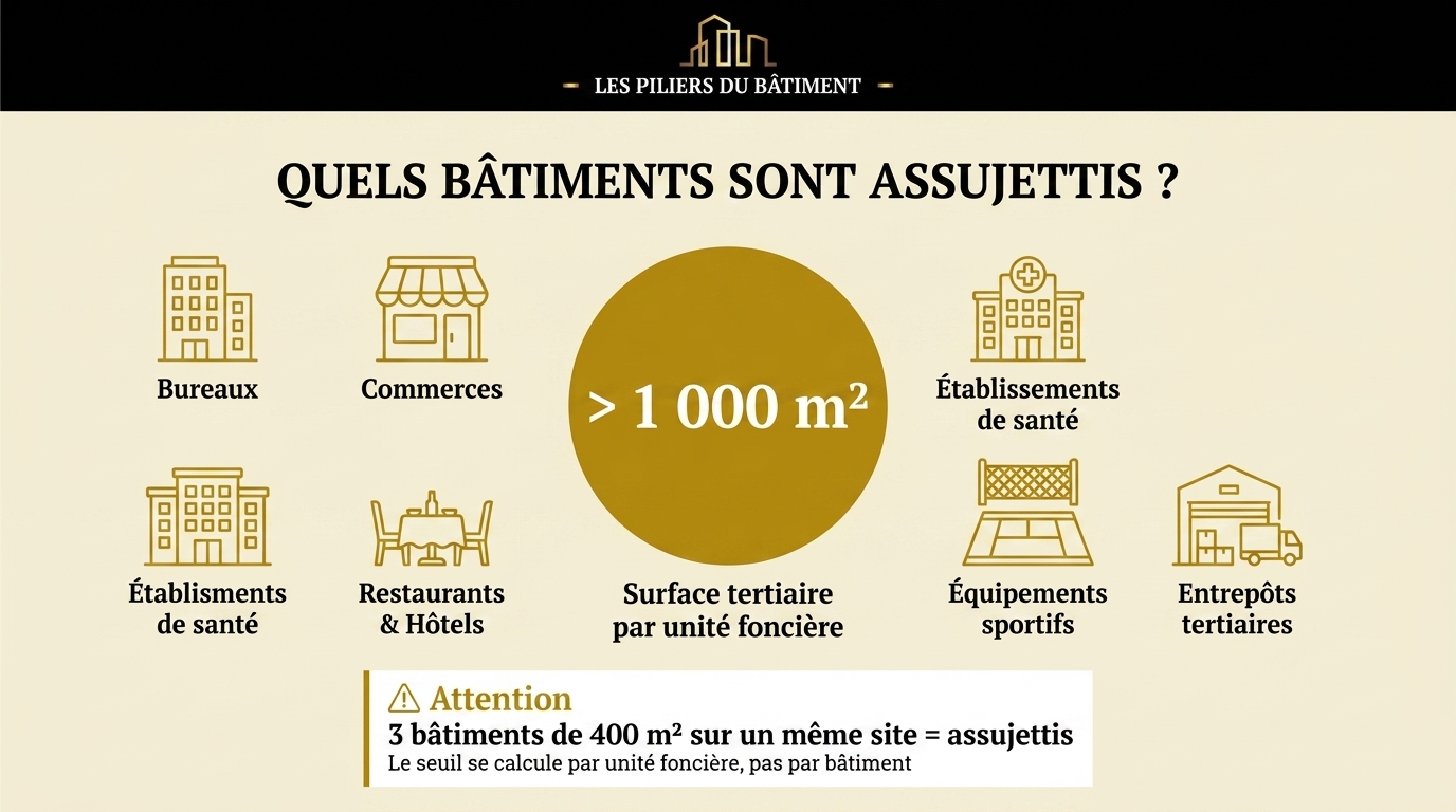 Décret tertiaire Quels bâtiments sont assujettis