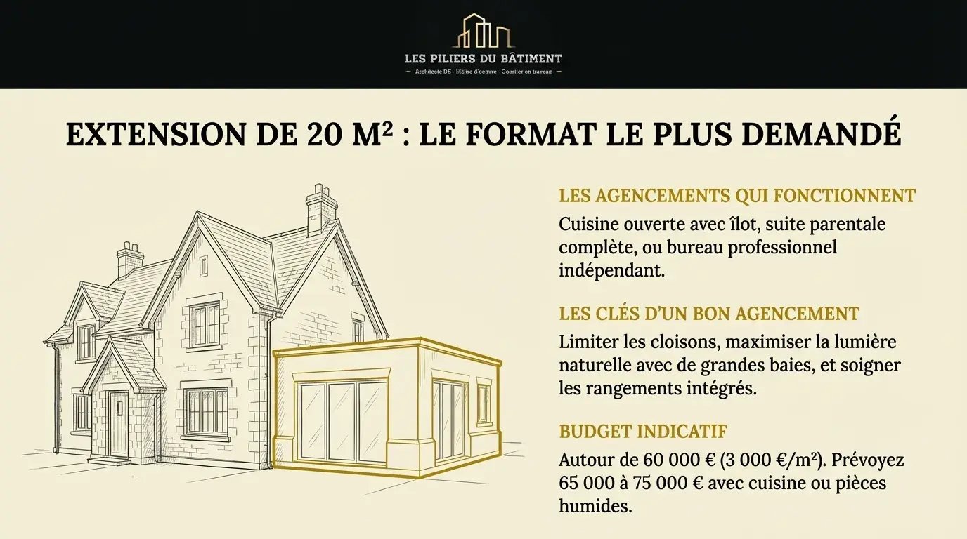 Piliers extension maison 20m2 lyon