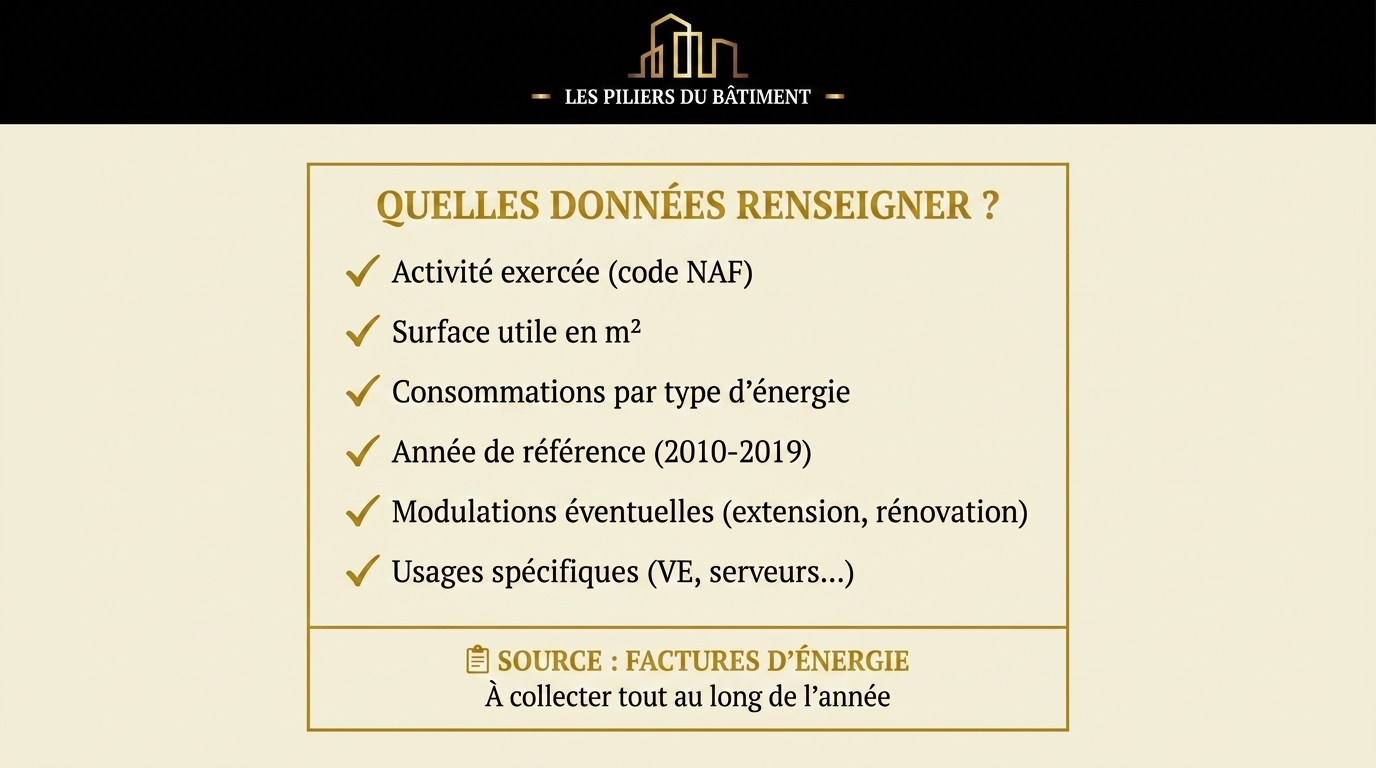 Quelles données renseigner