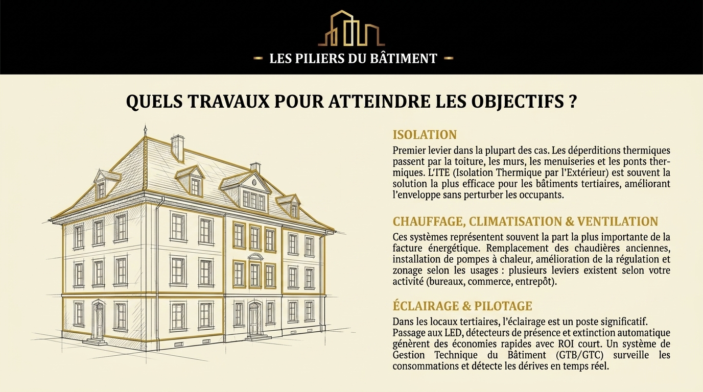 décret tertiaire Quels travaux pour atteindre les objectifs
