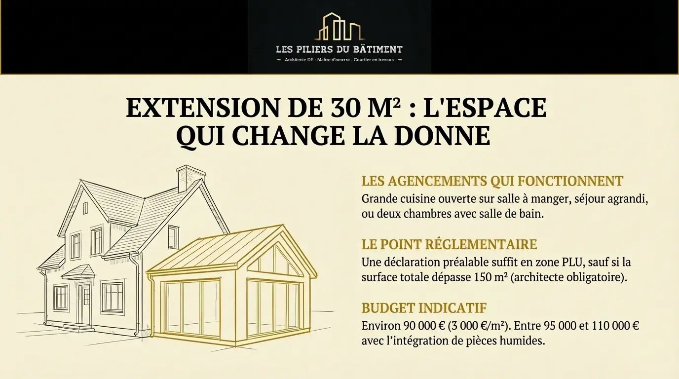 piliers extension maison 30m2 lyon