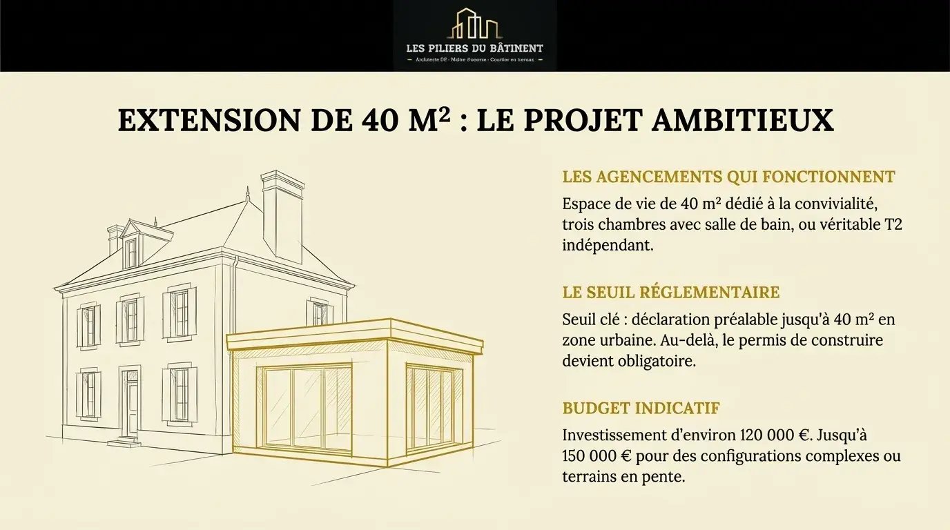 piliers extension maison 40m2 lyon