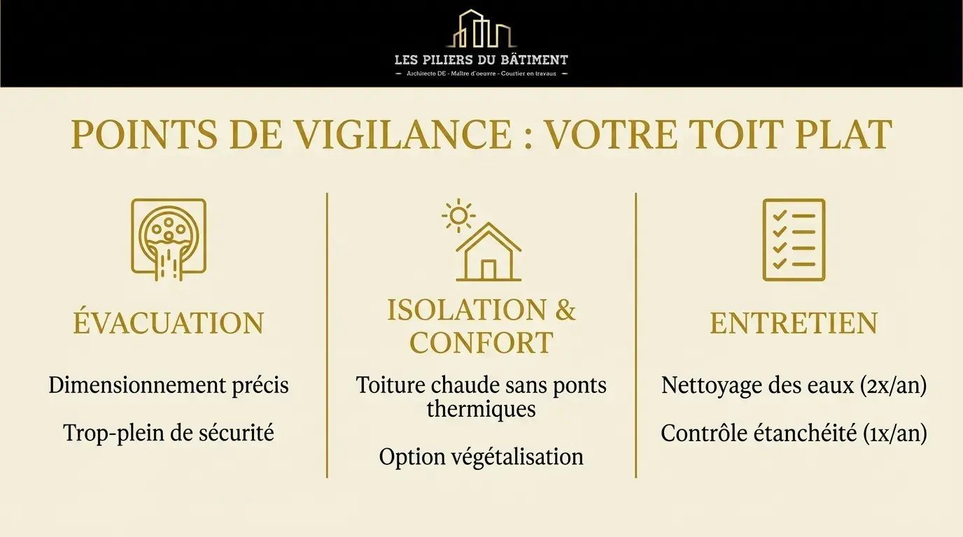 points de vigilence toit plat maison