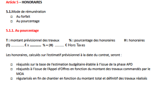 devis les honoraires